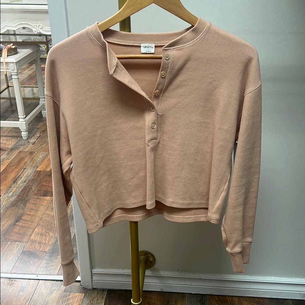 Wilfred Blush Button-Up Sweatshirt